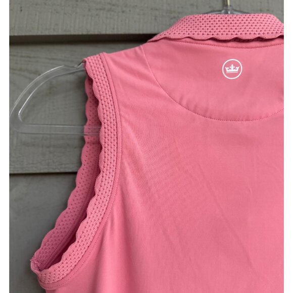 🌸 Peter Millar Sleeveless Golf Polo – Pink UPF 50+ Chechessee Creek Logo (S) - Picture 8 of 9